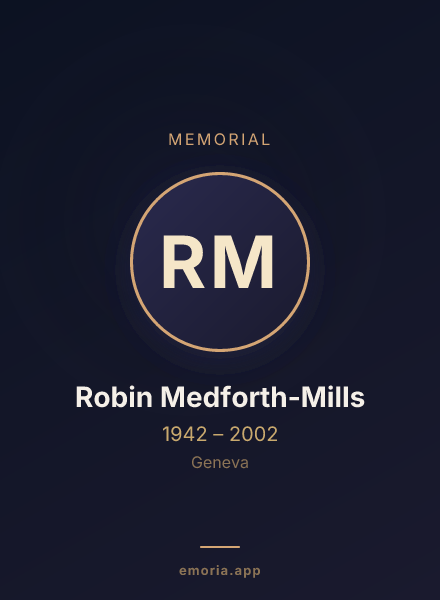 Memorial portrait of Robin Medforth-Mills