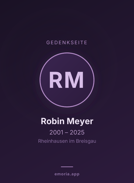 Gedenkportrait von Robin Meyer