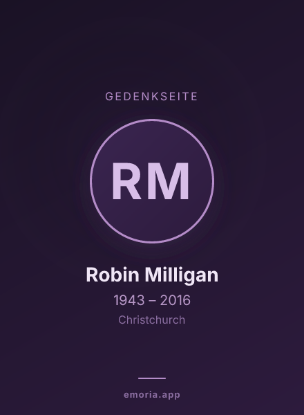 Gedenkportrait von Robin Milligan
