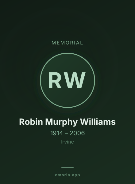 Memorial portrait of Robin Murphy Williams