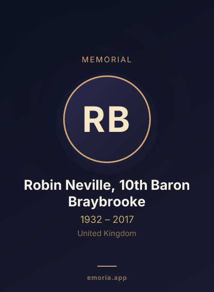 Memorial portrait of Robin Neville, 10th Baron Braybrooke