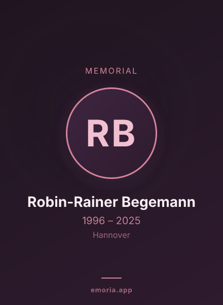 Memorial portrait of Robin-Rainer Begemann