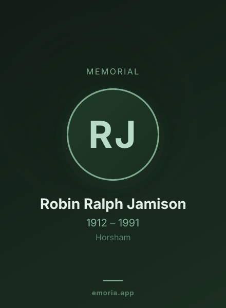 Memorial portrait of Robin Ralph Jamison