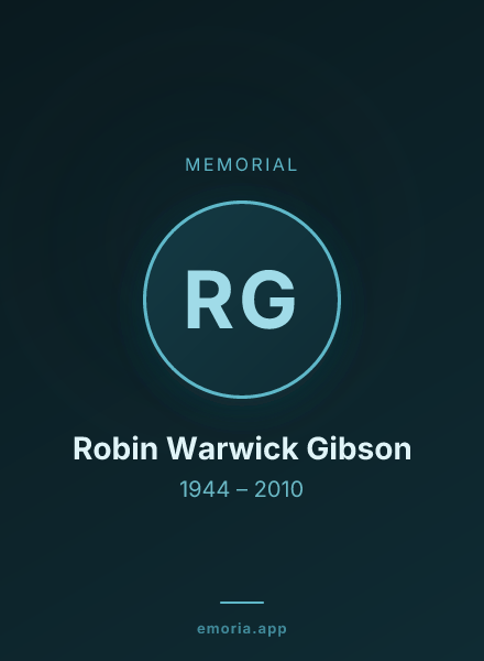 Memorial portrait of Robin Warwick Gibson