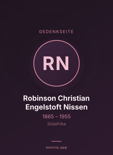 Gedenkportrait von Robinson Christian Engelstoft Nissen