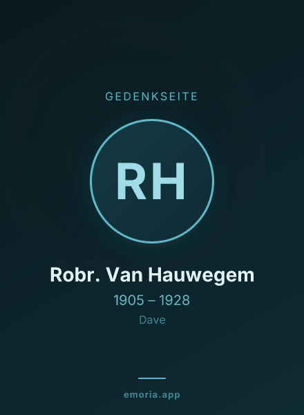 Gedenkportrait von Robr. Van Hauwegem