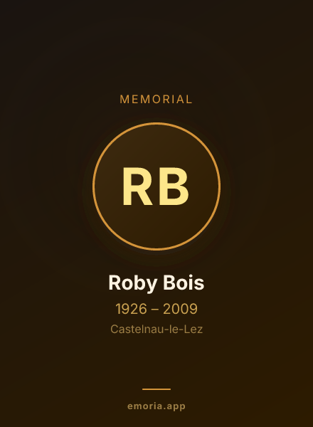 Memorial portrait of Roby Bois
