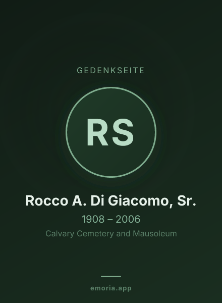 Gedenkportrait von Rocco A. Di Giacomo, Sr.