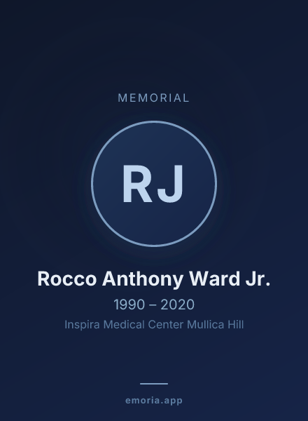 Memorial portrait of Rocco Anthony Ward Jr.