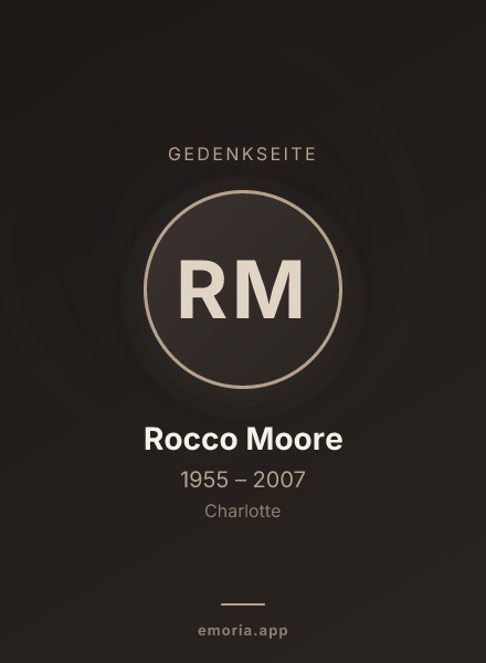 Gedenkportrait von Rocco Moore