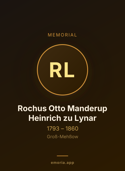 Memorial portrait of Rochus Otto Manderup Heinrich zu Lynar