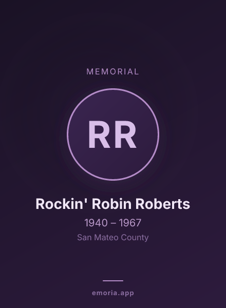 Memorial portrait of Rockin' Robin Roberts