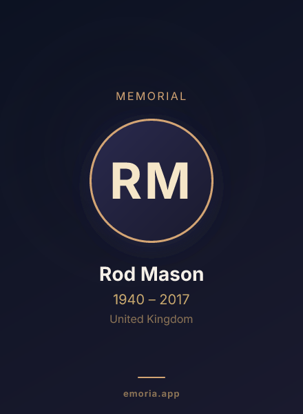 Memorial portrait of Rod Mason