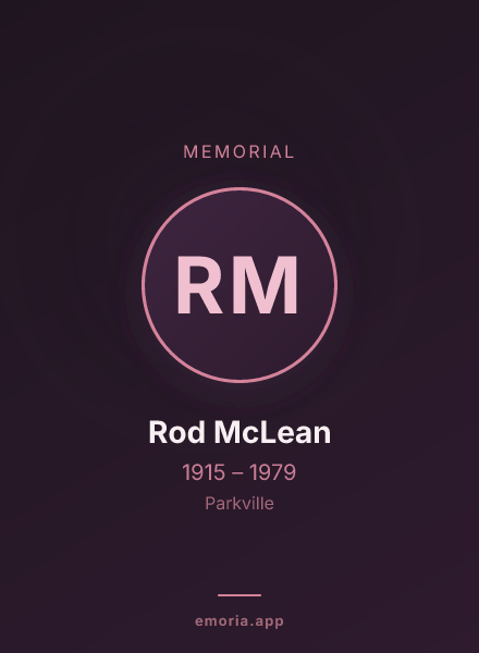 Memorial portrait of Rod McLean