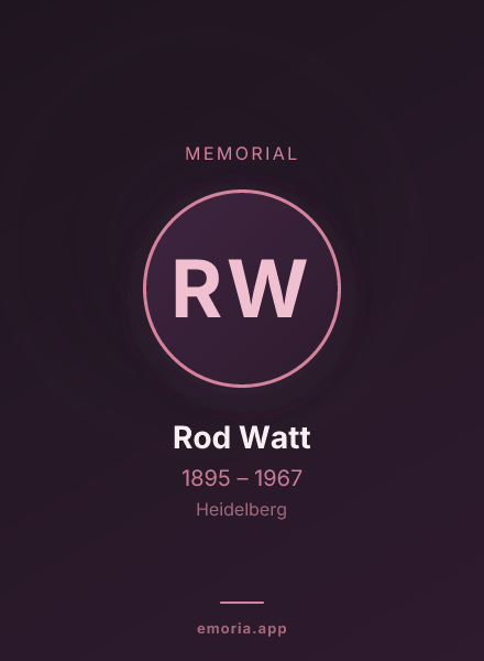 Memorial portrait of Rod Watt