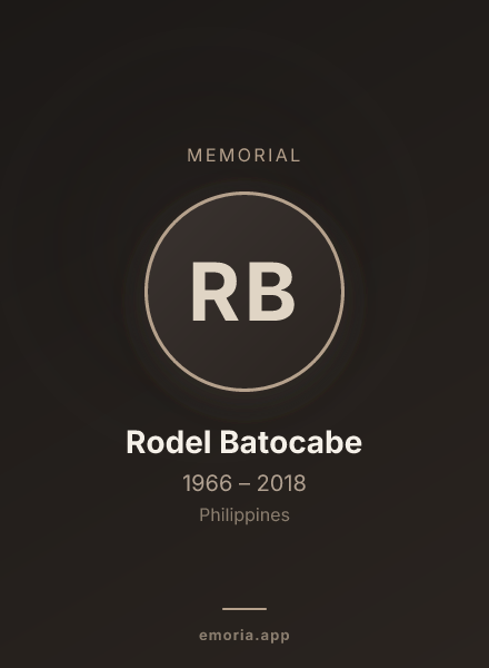 Memorial portrait of Rodel Batocabe