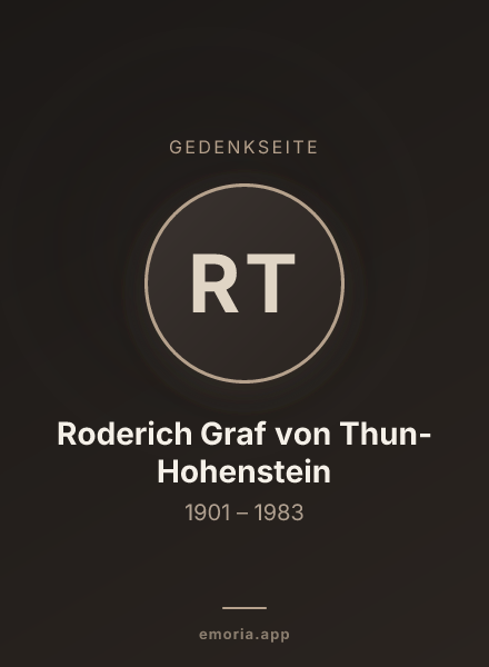Gedenkportrait von Roderich Graf von Thun-Hohenstein