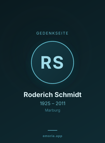 Gedenkportrait von Roderich Schmidt
