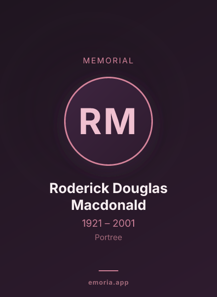 Memorial portrait of Roderick Douglas Macdonald