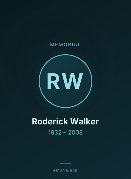 Memorial portrait of Roderick Walker