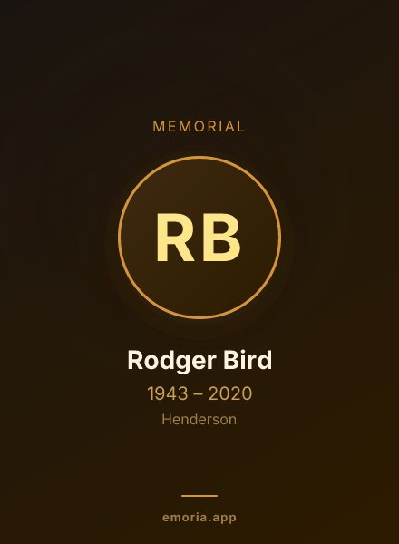 Memorial portrait of Rodger Bird