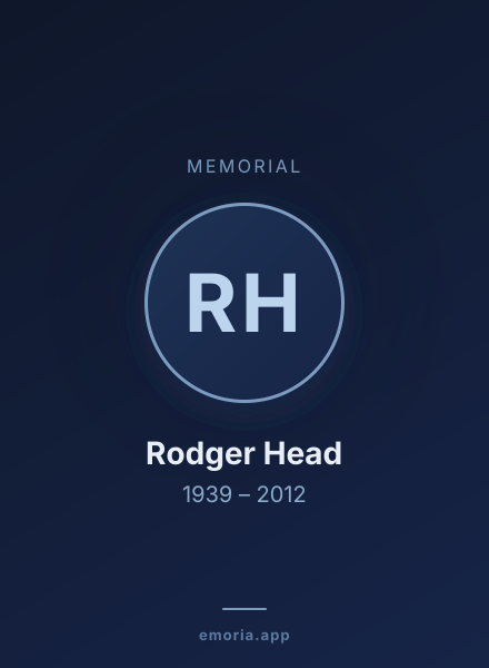 Memorial portrait of Rodger Head