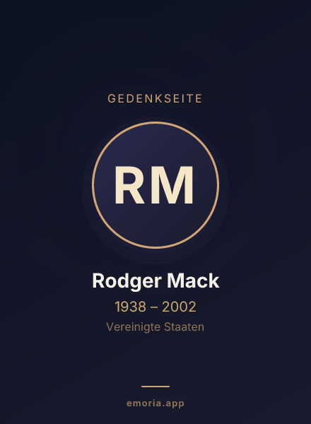 Gedenkportrait von Rodger Mack