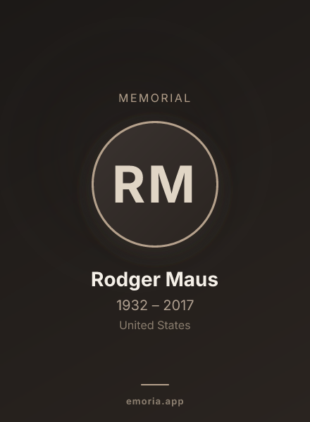 Memorial portrait of Rodger Maus