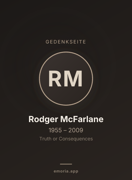 Gedenkportrait von Rodger McFarlane