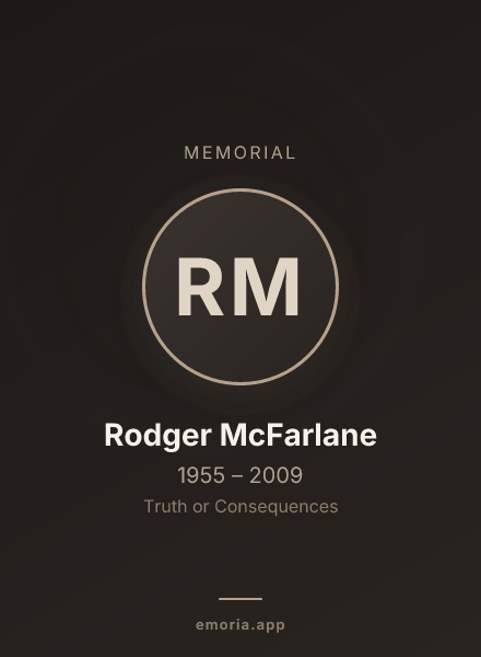 Memorial portrait of Rodger McFarlane