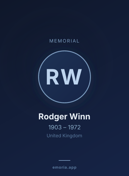 Memorial portrait of Rodger Winn