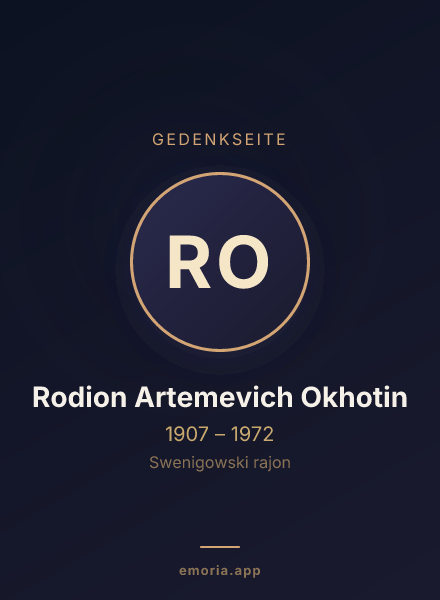 Gedenkportrait von Rodion Artemevich Okhotin