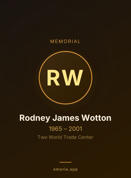 Memorial portrait of Rodney James Wotton