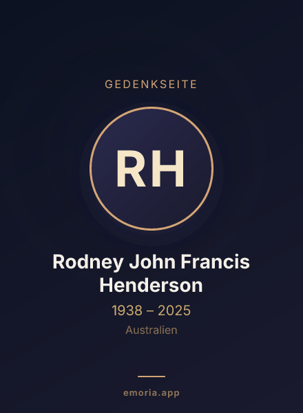 Gedenkportrait von Rodney John Francis Henderson