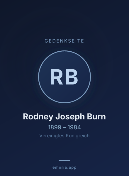 Gedenkportrait von Rodney Joseph Burn