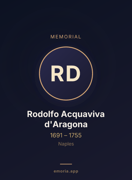 Memorial portrait of Rodolfo Acquaviva d'Aragona