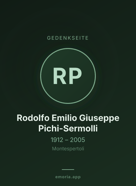 Gedenkportrait von Rodolfo Emilio Giuseppe Pichi-Sermolli