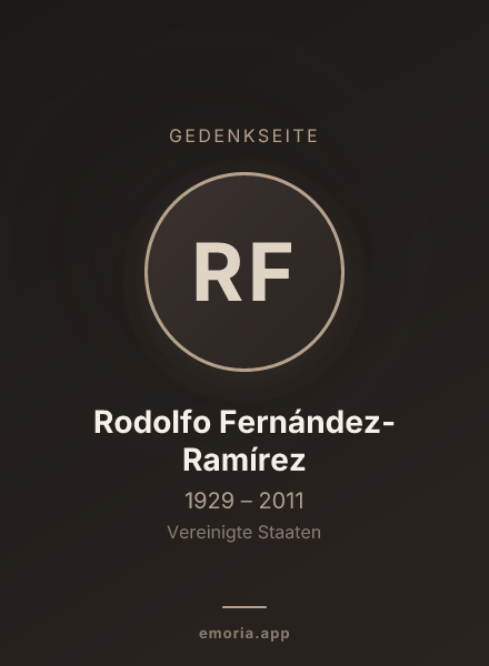 Gedenkportrait von Rodolfo Fernández-Ramírez