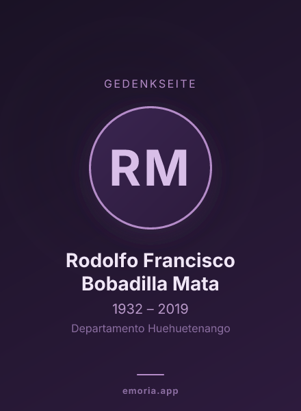Gedenkportrait von Rodolfo Francisco Bobadilla Mata
