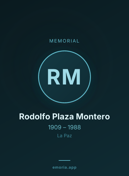 Memorial portrait of Rodolfo Plaza Montero