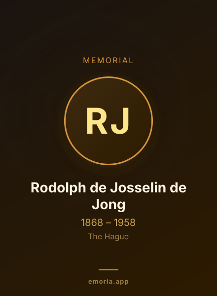 Memorial portrait of Rodolph de Josselin de Jong