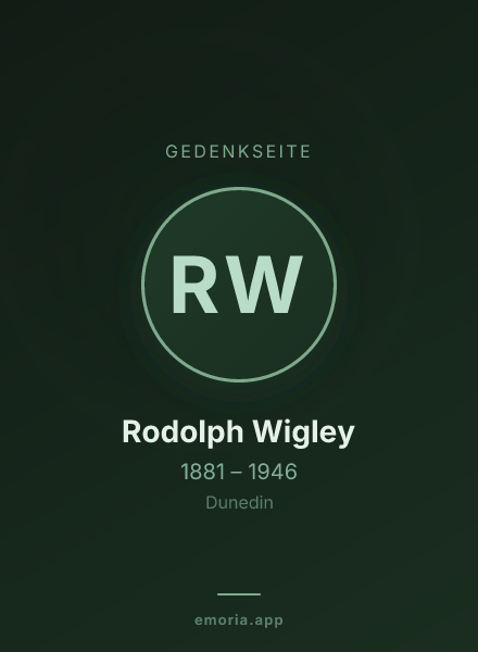 Gedenkportrait von Rodolph Wigley
