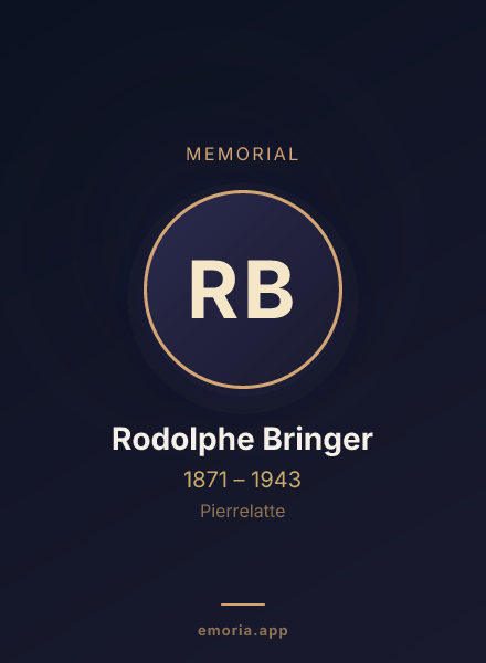 Memorial portrait of Rodolphe Bringer