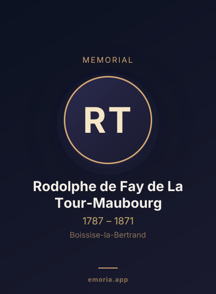 Memorial portrait of Rodolphe de Fay de La Tour-Maubourg
