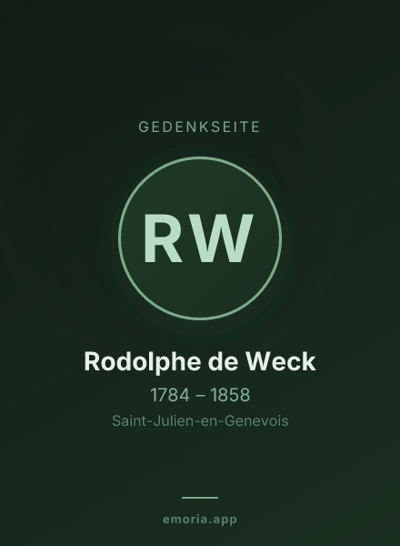 Gedenkportrait von Rodolphe de Weck