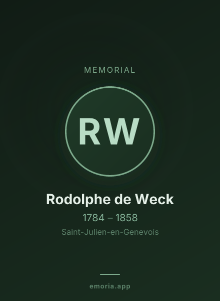 Memorial portrait of Rodolphe de Weck