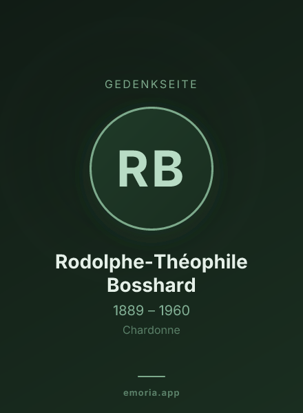 Gedenkportrait von Rodolphe-Théophile Bosshard