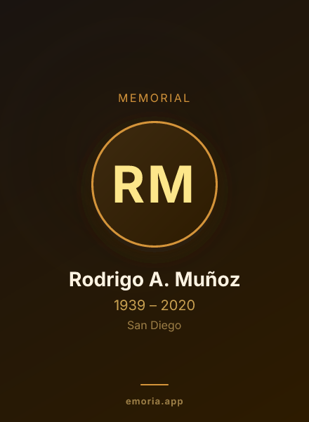 Memorial portrait of Rodrigo A. Muñoz