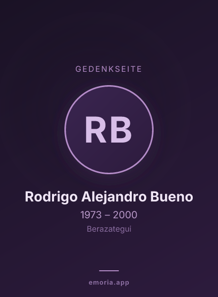Gedenkportrait von Rodrigo Alejandro Bueno