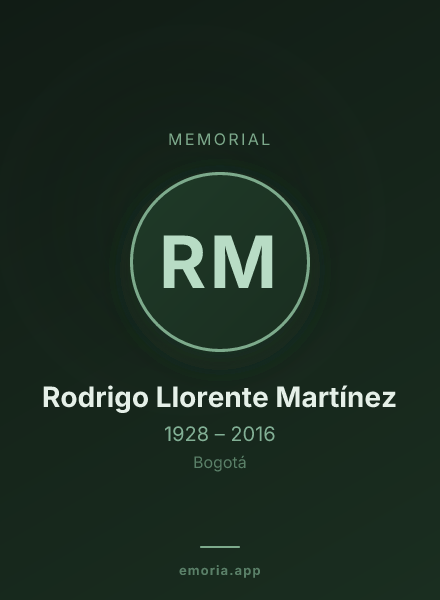Memorial portrait of Rodrigo Llorente Martínez